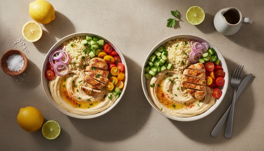 Hummus Bowls with Chicken