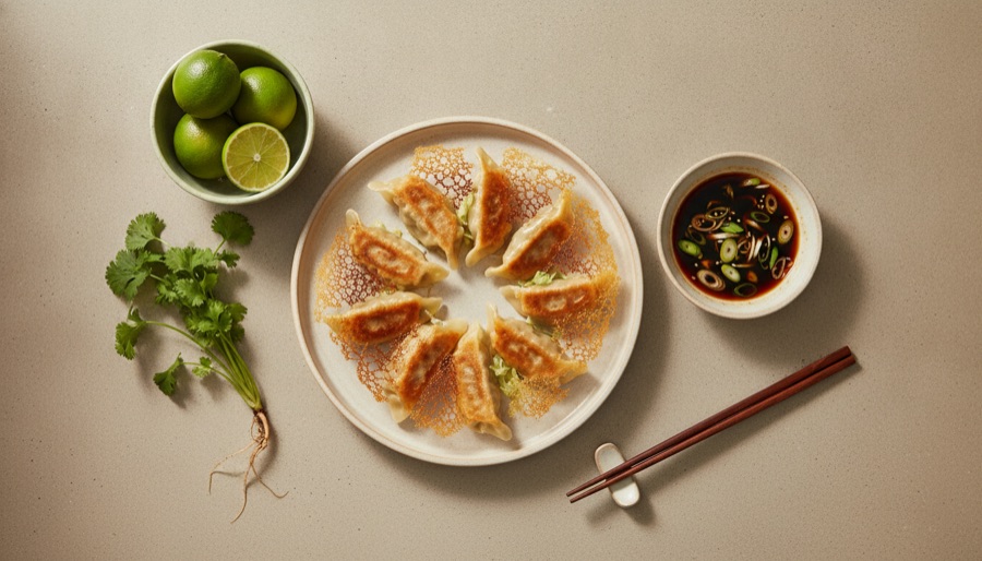Gyoza (Potstickers) with Dipping Sauce