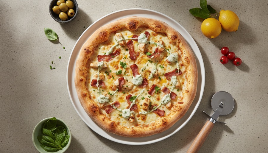 Chicken Bacon Ranch Pizza