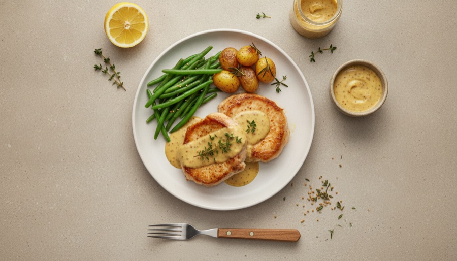 Pork Chops with Creamy Mustard Sauce