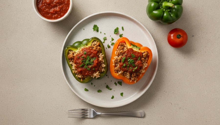 Stuffed Bell Peppers with Ground Turkey
