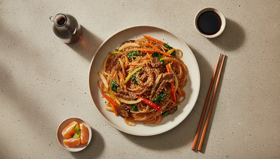 Japchae (Korean Glass Noodle Stir-fry)