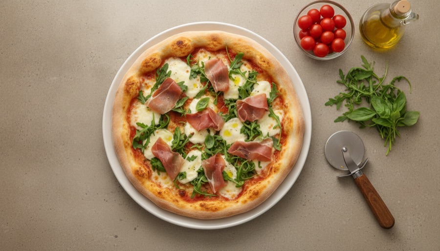 Prosciutto and Arugula Pizza