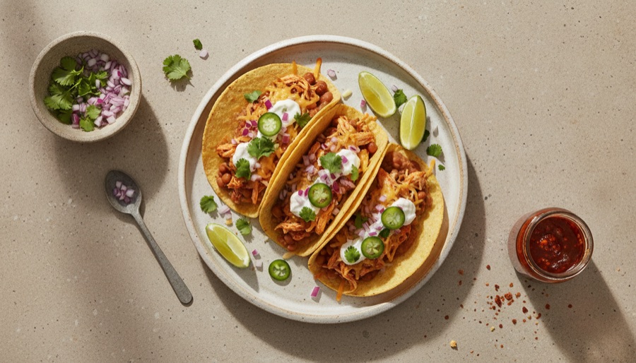Crock Pot Chicken Baked Tacos