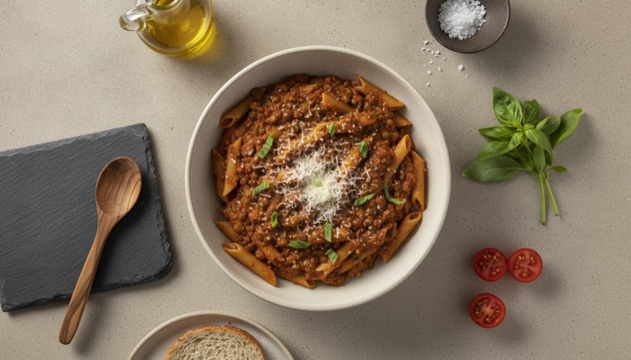 Lentil Bolognese with Pasta