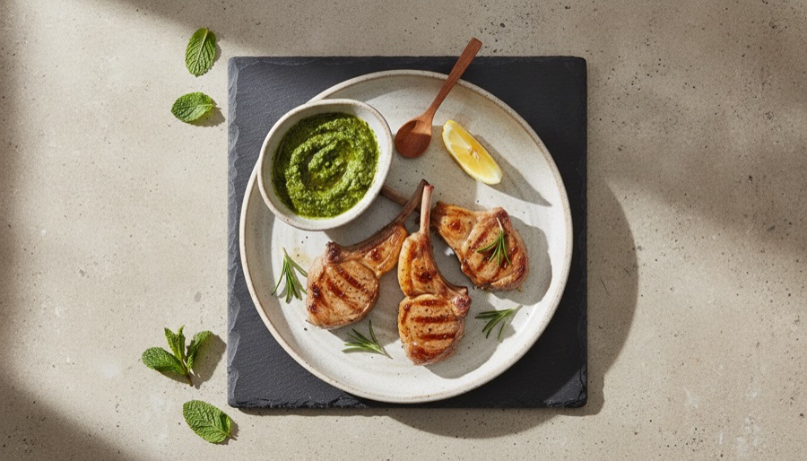 Lamb Chops with Mint Sauce