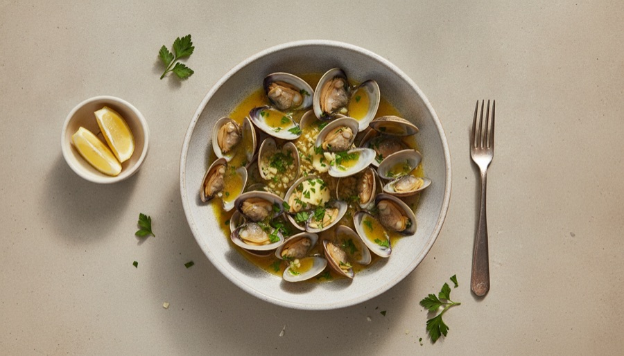 Steamed Clams with Garlic and Butter