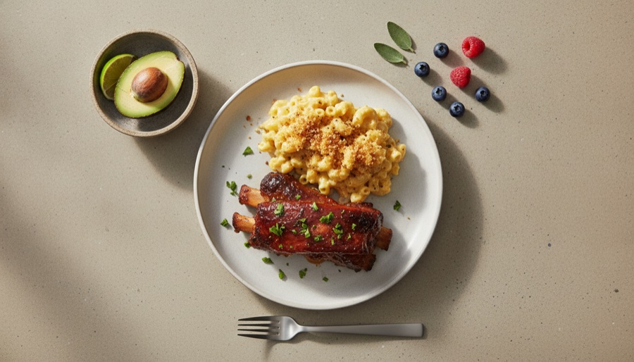 Ribs Plate with Mac and Cheese