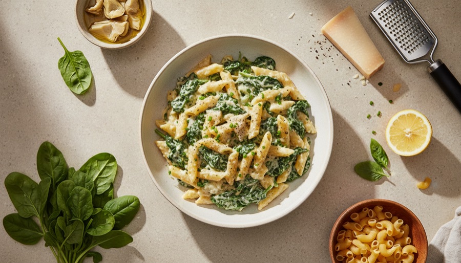 Spinach and Artichoke Pasta