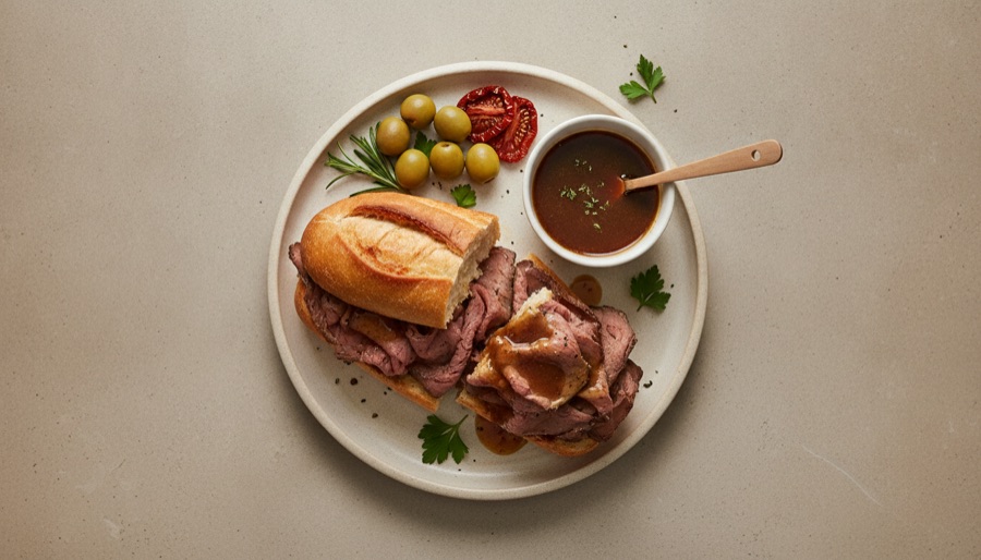 Italian Beef Sandwich with Au Jus