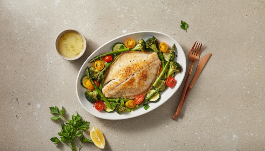 Baked Flounder with Vegetables