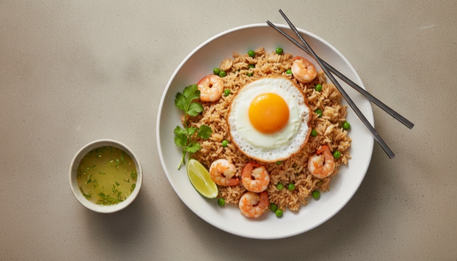 Thai Fried Rice with Shrimp & Peas