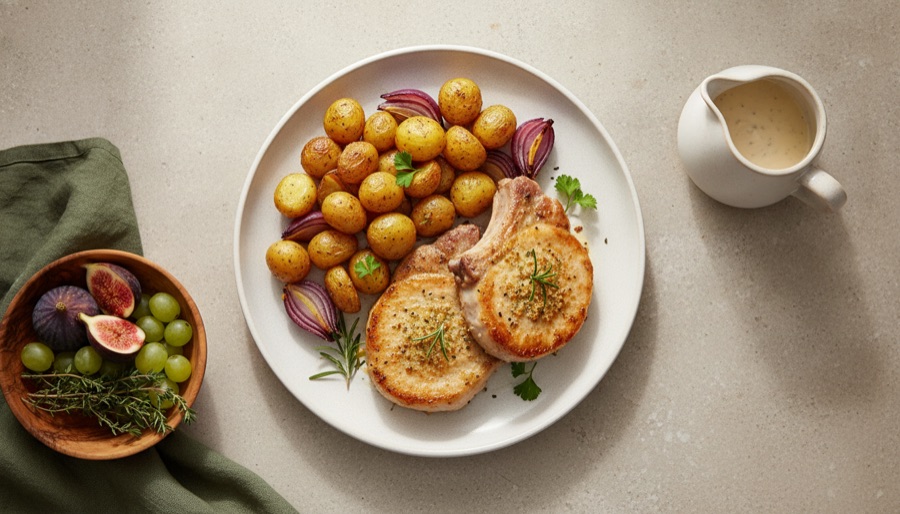 Baked Pork Chops with Potatoes