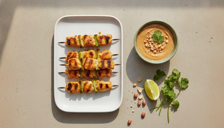 Chicken Satay with Peanut Sauce