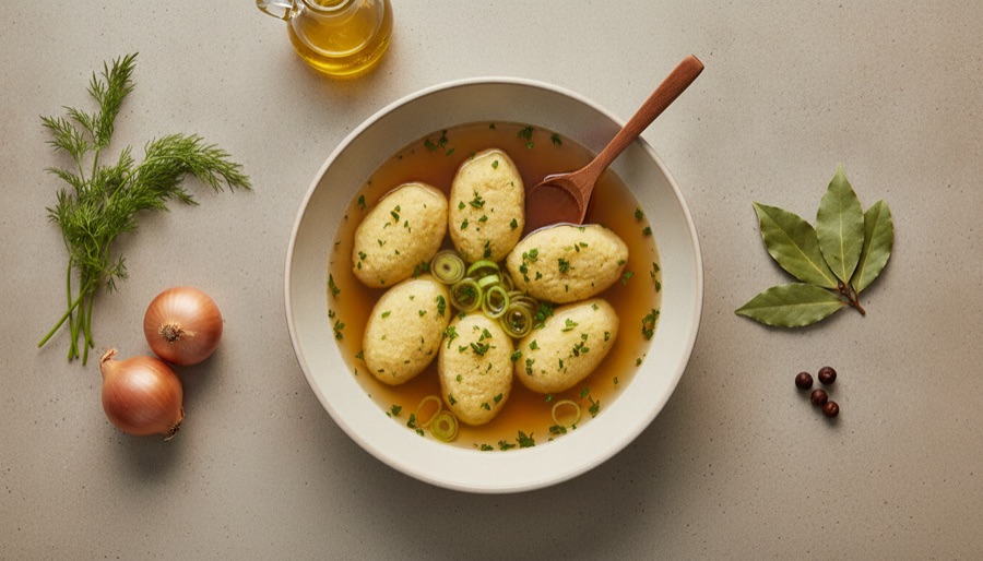 Clear Soup with Semolina Dumplings