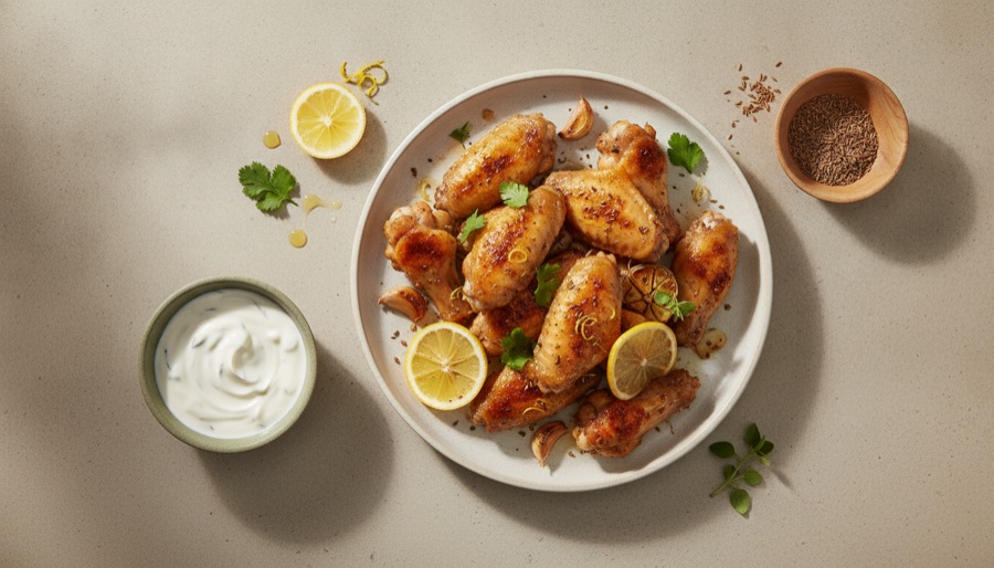 Turkish Chicken Wings with Cumin, Lemon & Garlic