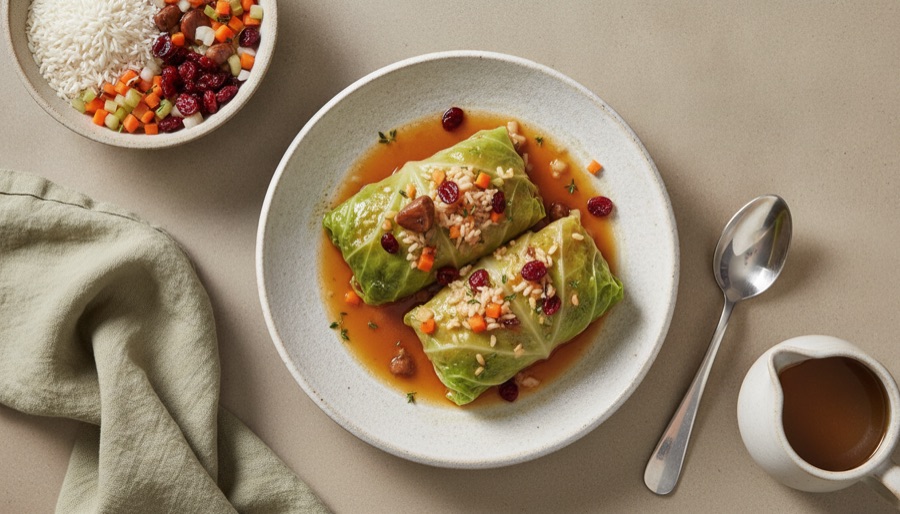 Braised Stuffed Cabbage