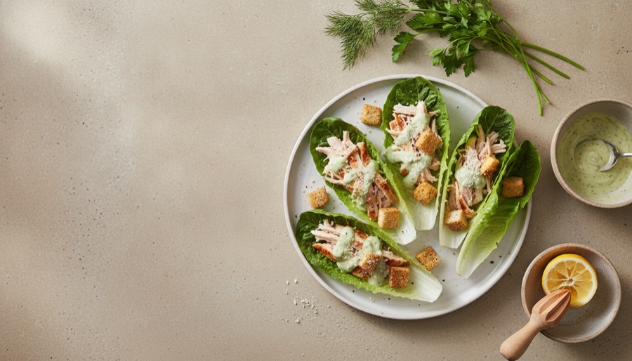 Chicken Caesar Lettuce Wraps
