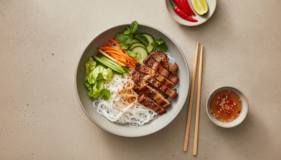 Bun Thit Nuong (Vietnamese Grilled Pork with Vermicelli)