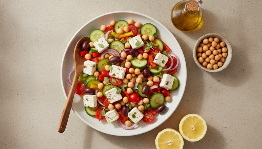 Greek Salad with Chickpeas