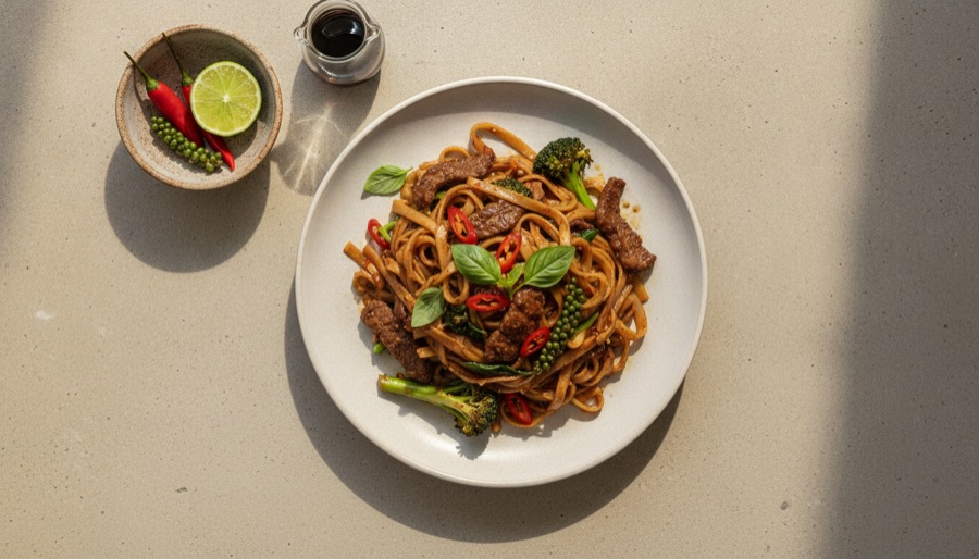 Beef Drunken Noodles (Pad Kee Mao)