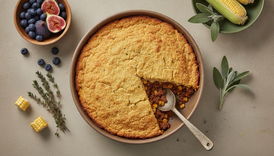 Ground Beef and Cornbread Casserole