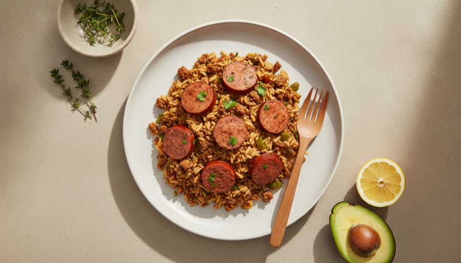 Dirty Rice with Smoked Sausage