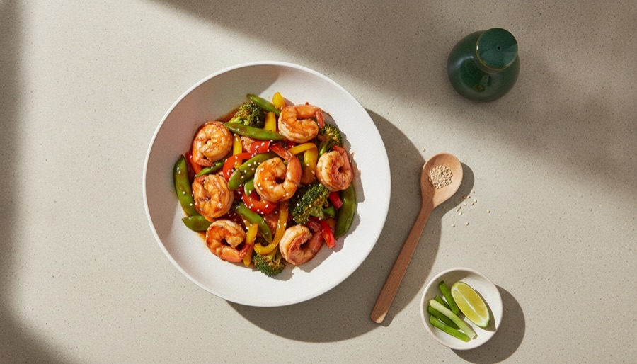Shrimp Stir-fry with Teriyaki Sauce