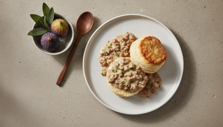 Sausage Gravy and Biscuits