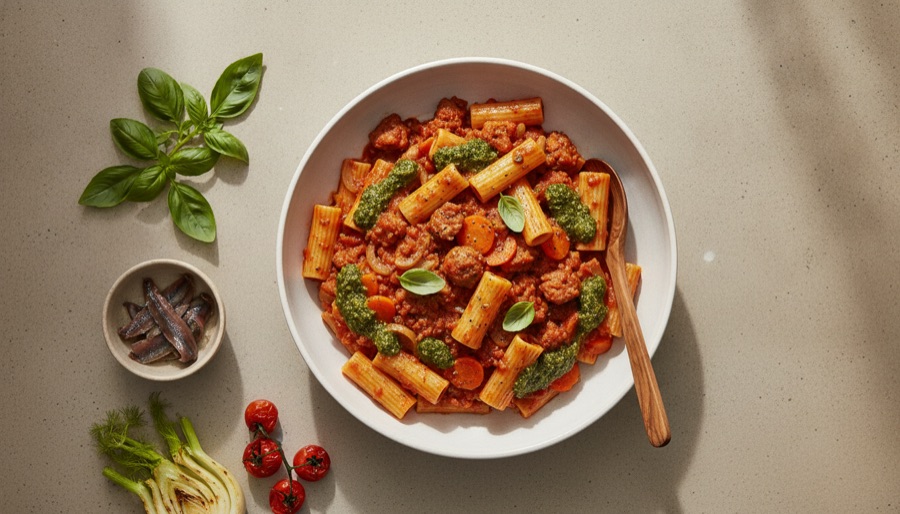 Rigatoni with Fennel Sausage Sauce