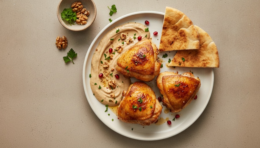 Roasted Chicken with Creamy Walnut Sauce