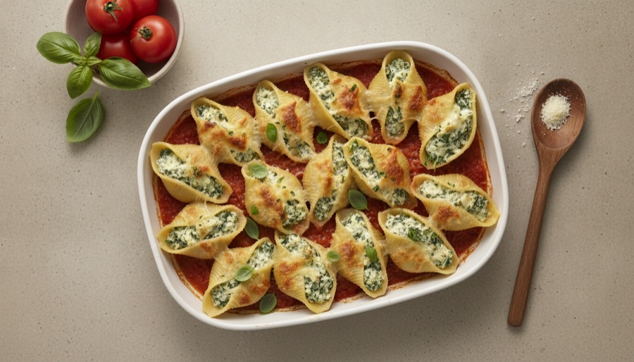 Spinach and Ricotta Stuffed Shells