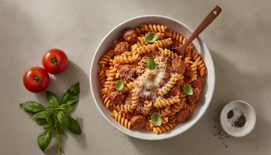 One-Pot Creamy Tomato Pasta with Sausage