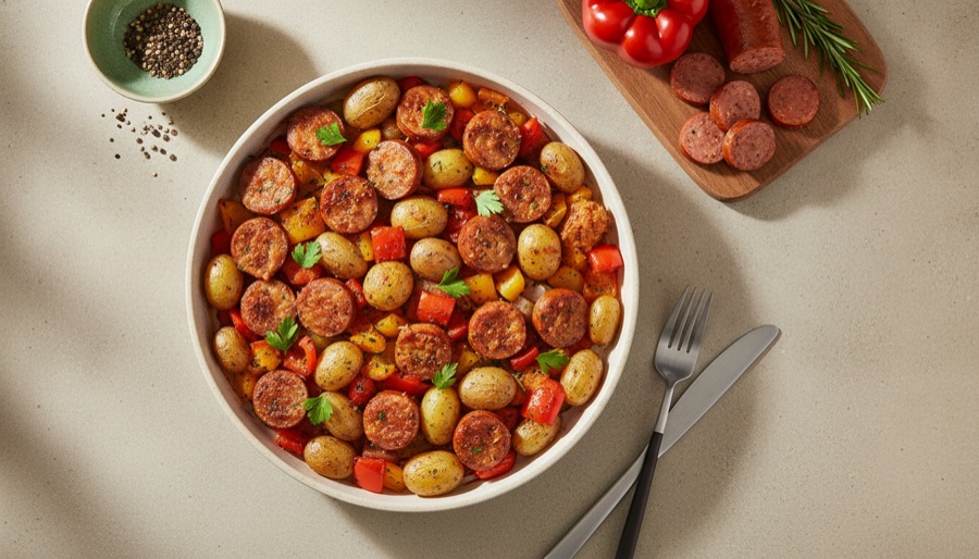 Kielbasa and Potato Bake