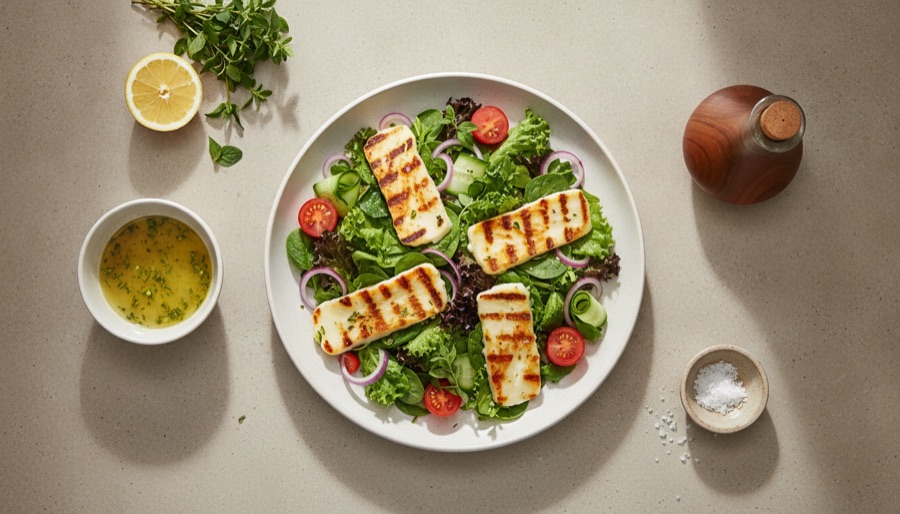 Grilled Halloumi Salad