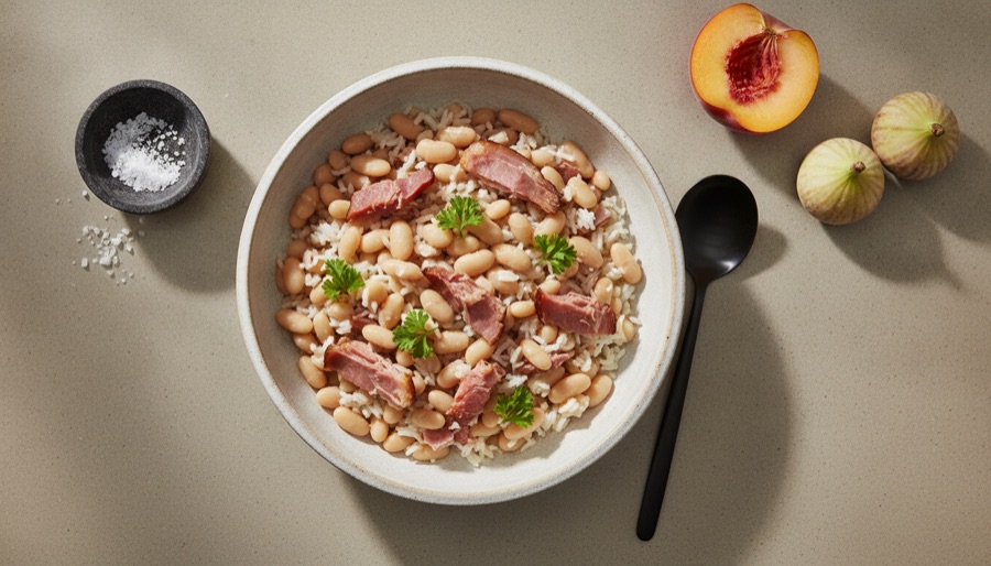 White Beans and Rice with Ham Hocks