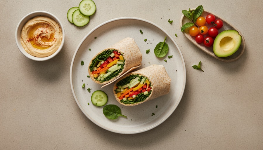 Hummus and Veggie Wraps