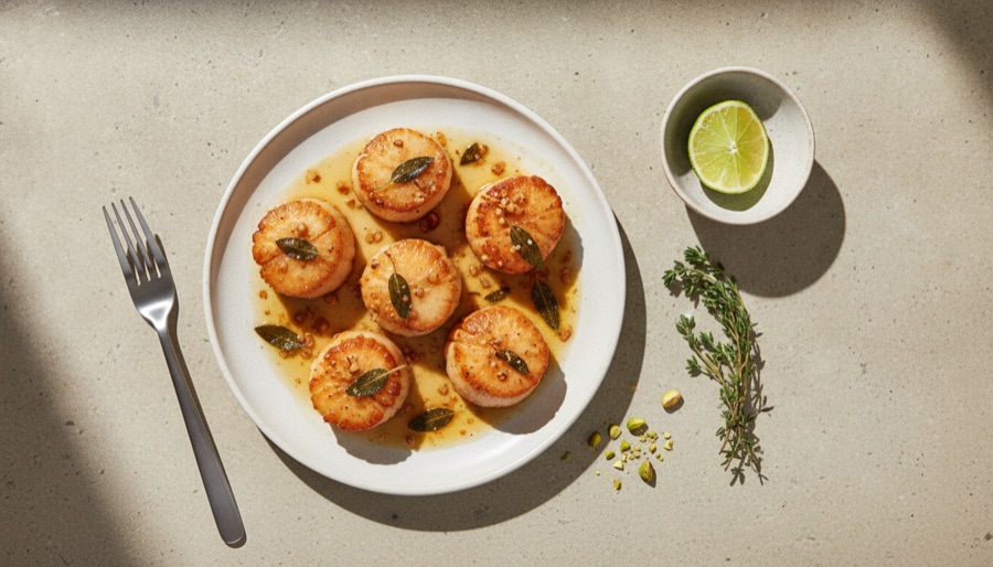 Pan-Seared Scallops with Brown Butter Sauce