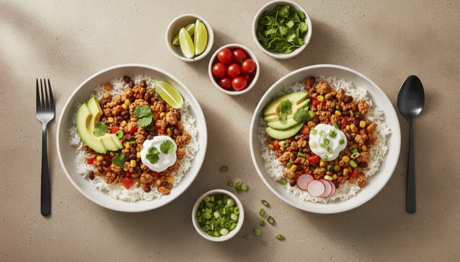 Turkey and Black Bean Burrito Bowls