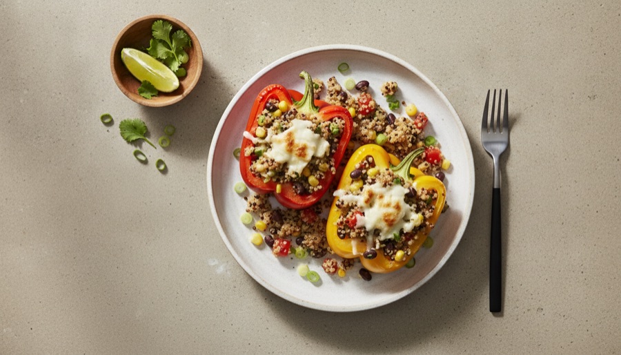 Stuffed Bell Peppers with Quinoa and Black Beans