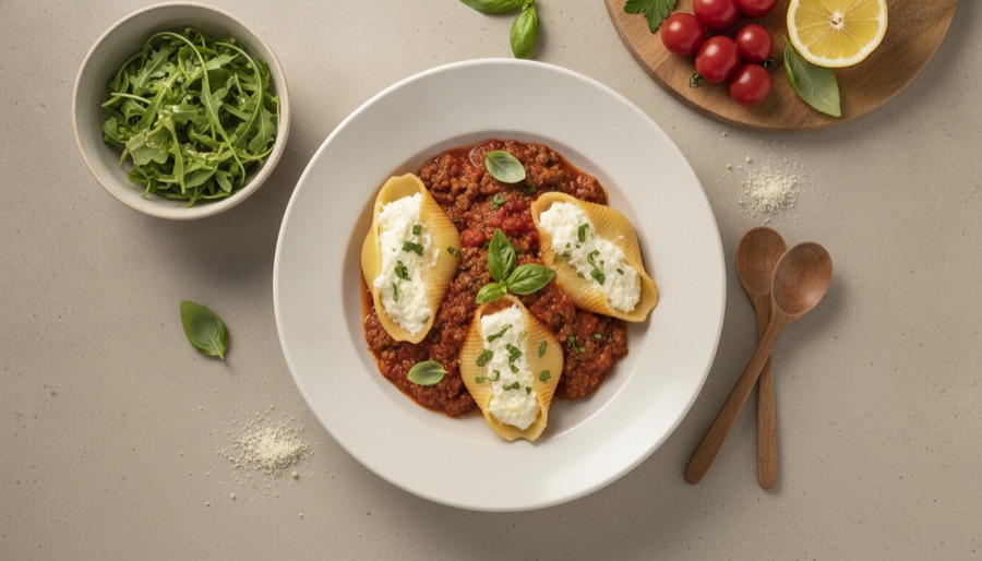 Stuffed Shells with Meat Sauce