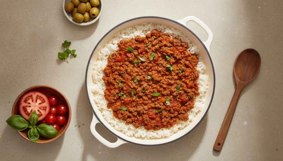 Ground Beef and Rice Skillet
