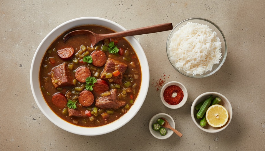 Pork and Sausage Gumbo
