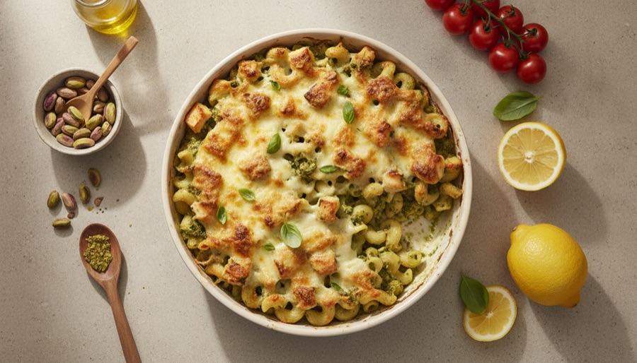 Pesto Chicken Pasta Bake