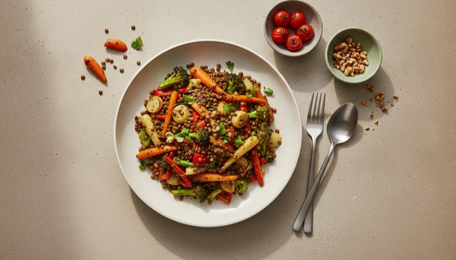 Lentil Salad with Roasted Vegetables