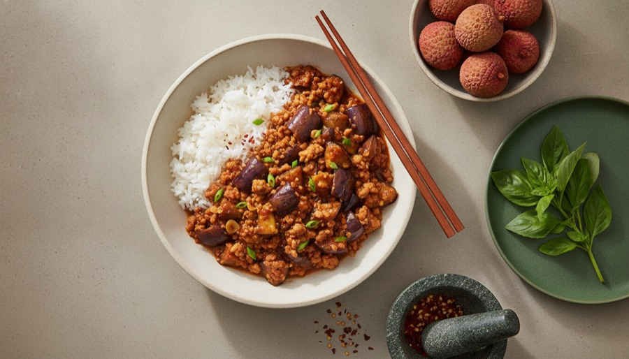 Spicy Garlic Eggplant with Pork