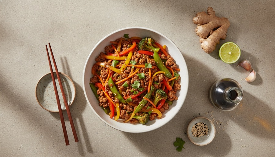 Ground Turkey and Veggie Stir-fry