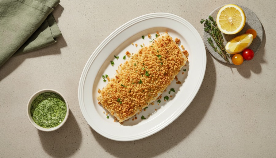 Baked Cod with Panko Topping