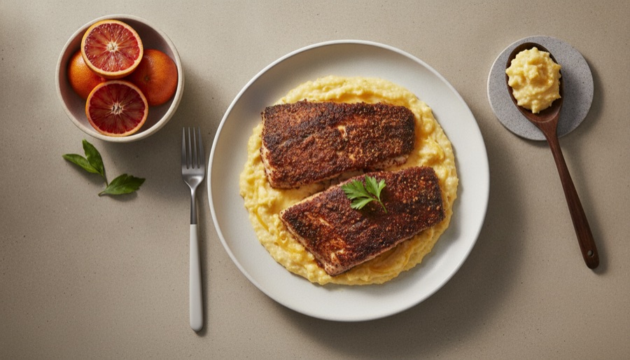 Blackened Catfish with Grits