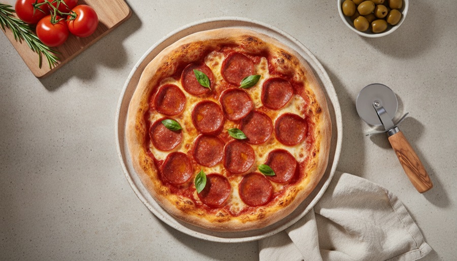 Homemade Pepperoni Pizza